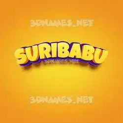 suribabu in Orange Toon style - 3D name wallpaper
