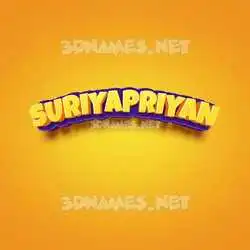suriyapriyan in Orange Toon style - 3D name wallpaper