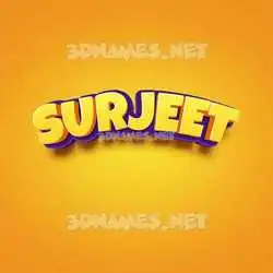 surjeet in Orange Toon style - 3D name wallpaper