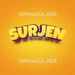 surjen in Orange Toon style - 3D name wallpaper