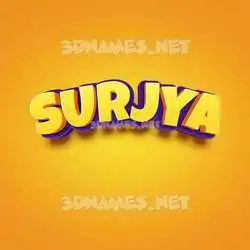 surjya in Orange Toon style - 3D name wallpaper