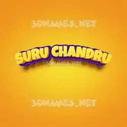 suru chandru in Orange Toon style - 3D name wallpaper