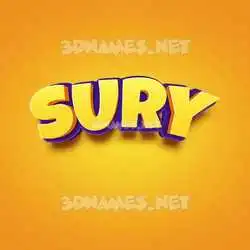 sury in Orange Toon style - 3D name wallpaper
