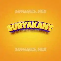 suryakant in Orange Toon style - 3D name wallpaper