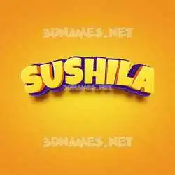 sushila in Orange Toon style - 3D name wallpaper