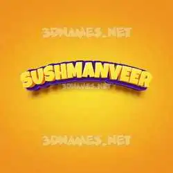 sushmanveer in Orange Toon style - 3D name wallpaper