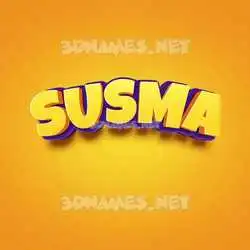 susma in Orange Toon style - 3D name wallpaper