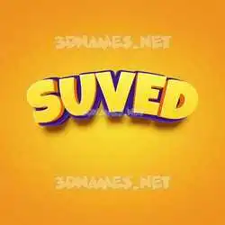 suved in Orange Toon style - 3D name wallpaper