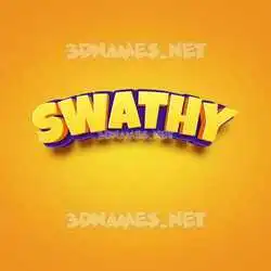 swathy in Orange Toon style - 3D name wallpaper