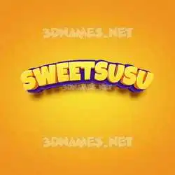 sweetsusu in Orange Toon style - 3D name wallpaper