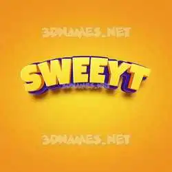 sweeyt in Orange Toon style - 3D name wallpaper