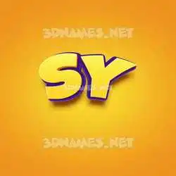 sy in Orange Toon style - 3D name wallpaper
