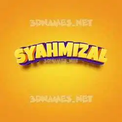 syahmizal in Orange Toon style - 3D name wallpaper