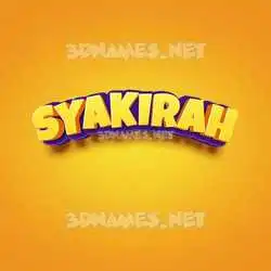 syakirah in Orange Toon style - 3D name wallpaper