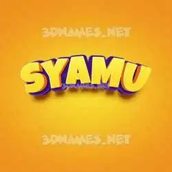 syamu in Orange Toon style - 3D name wallpaper