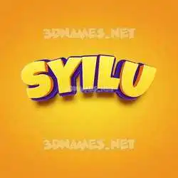 syilu in Orange Toon style - 3D name wallpaper