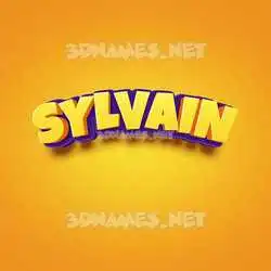 sylvain in Orange Toon style - 3D name wallpaper