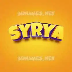 syrya in Orange Toon style - 3D name wallpaper