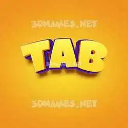 tab in Orange Toon style - 3D name wallpaper