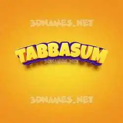 tabbasum in Orange Toon style - 3D name wallpaper