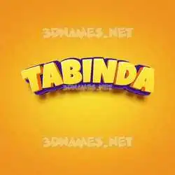 tabinda in Orange Toon style - 3D name wallpaper