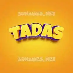 tadas in Orange Toon style - 3D name wallpaper
