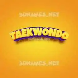 taekwondo in Orange Toon style - 3D name wallpaper