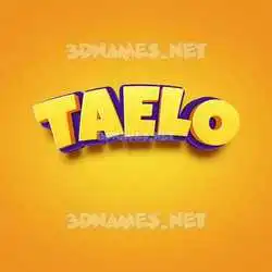 taelo in Orange Toon style - 3D name wallpaper
