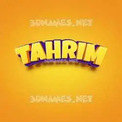 tahrim in Orange Toon style - 3D name wallpaper