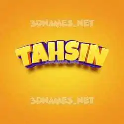 tahsin in Orange Toon style - 3D name wallpaper
