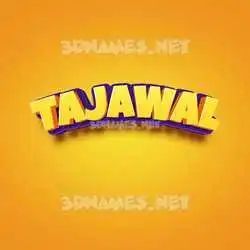 tajawal in Orange Toon style - 3D name wallpaper