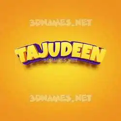 tajudeen in Orange Toon style - 3D name wallpaper