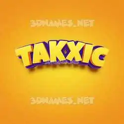 takxic in Orange Toon style - 3D name wallpaper