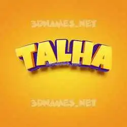 talha in Orange Toon style - 3D name wallpaper
