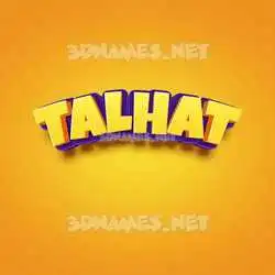 talhat in Orange Toon style - 3D name wallpaper