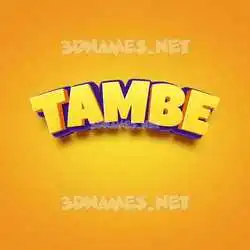 tambe in Orange Toon style - 3D name wallpaper