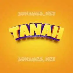 tanah in Orange Toon style - 3D name wallpaper
