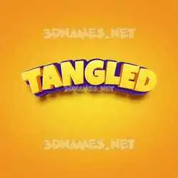tangled in Orange Toon style - 3D name wallpaper