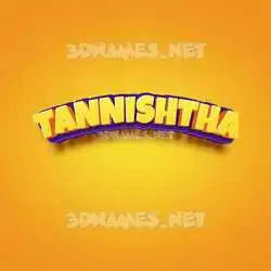 tannishtha in Orange Toon style - 3D name wallpaper