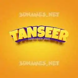 tanseer in Orange Toon style - 3D name wallpaper