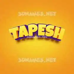 tapesh in Orange Toon style - 3D name wallpaper