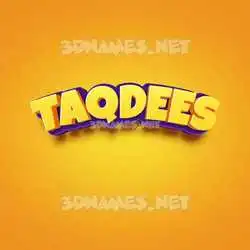 taqdees in Orange Toon style - 3D name wallpaper