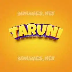taruni in Orange Toon style - 3D name wallpaper