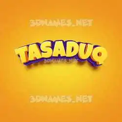 tasaduq in Orange Toon style - 3D name wallpaper