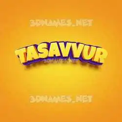 tasavvur in Orange Toon style - 3D name wallpaper