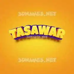 tasawar in Orange Toon style - 3D name wallpaper