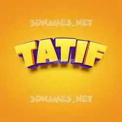tatif in Orange Toon style - 3D name wallpaper