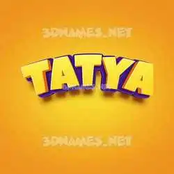 tatya in Orange Toon style - 3D name wallpaper