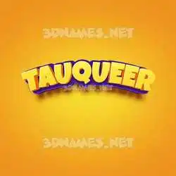 tauqueer in Orange Toon style - 3D name wallpaper