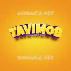 tavimob in Orange Toon style - 3D name wallpaper